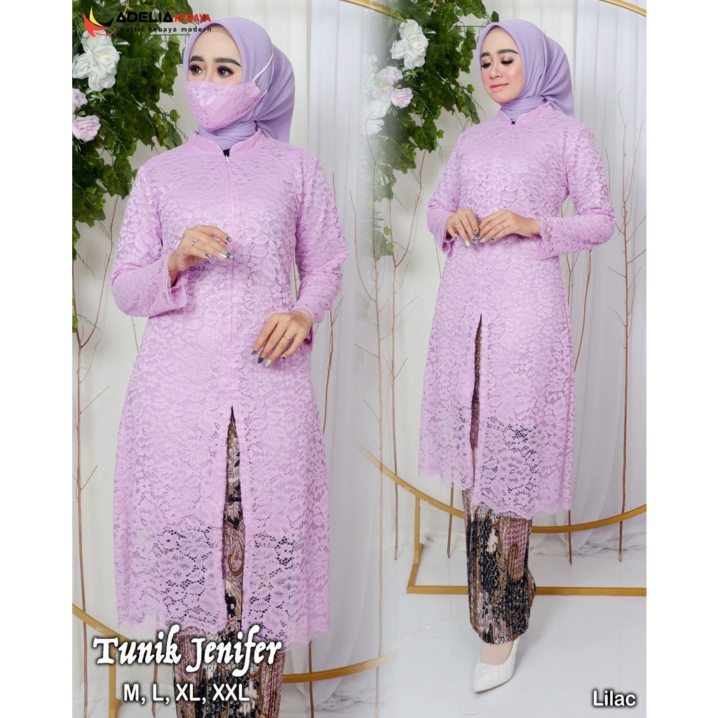 Kebaya Tunik Jenifer / Tunik Busui Brukat Modern / Kebaya Seragam Keluarga / Kebaya Brokat Premium / Kebaya Kekinian