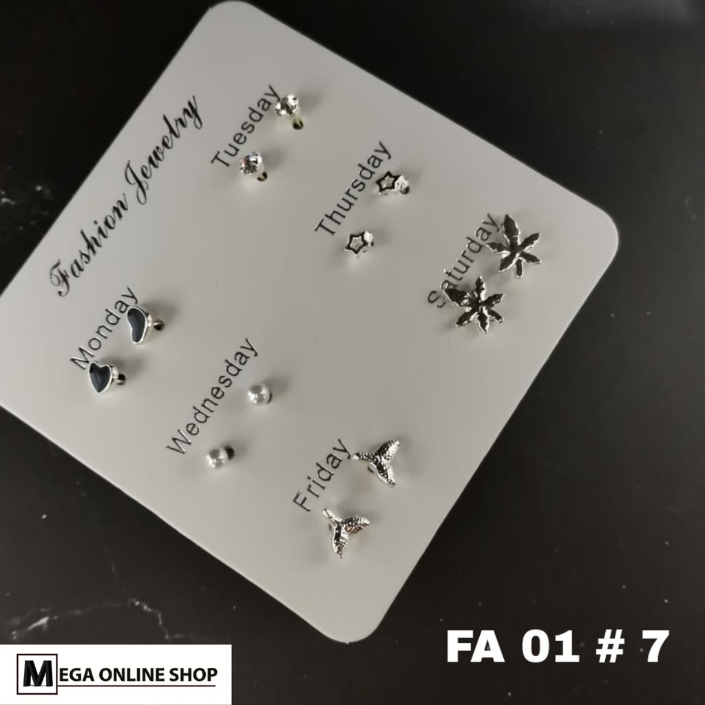 ➰CKK➰ Anting Tusuk 6 in 1 &amp; 7 in 1 FA01 Fashion Wanita Korea Aksesoris Murah