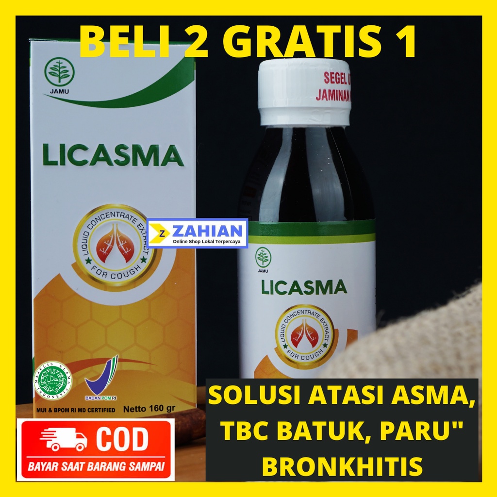 Licasma BPOM Madu Herbal 100% Original obat Asma TBC & Paru paru basah batuk kronis sesak nafas COD-8