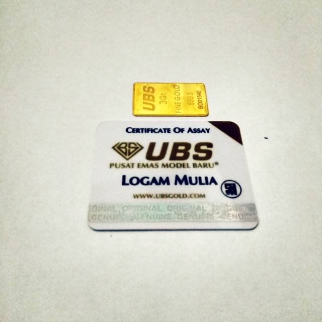 Logam mulia emas UBS 3 gram SNI