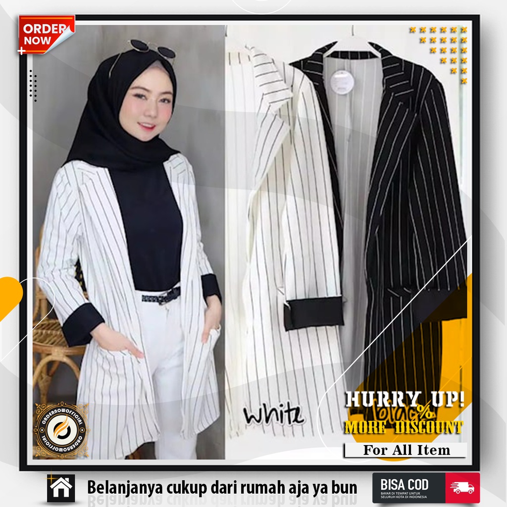blazer wanita K04 korea crop jas wanita blazer ser hitam batik putih terbaru terlaris termurah