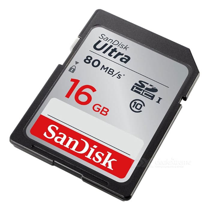 SanDisk Ultra SDHC Card UHS-I Class 10 (80MB/s) 16GB - SDSDUNC-016G