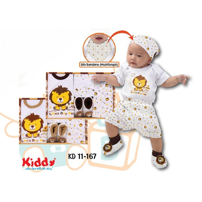 Baju Set Bayi Kiddy 11148 - 1 Set isi Baju Setelan, Topi dan  Sepatu - Baby Set Kado Bayi