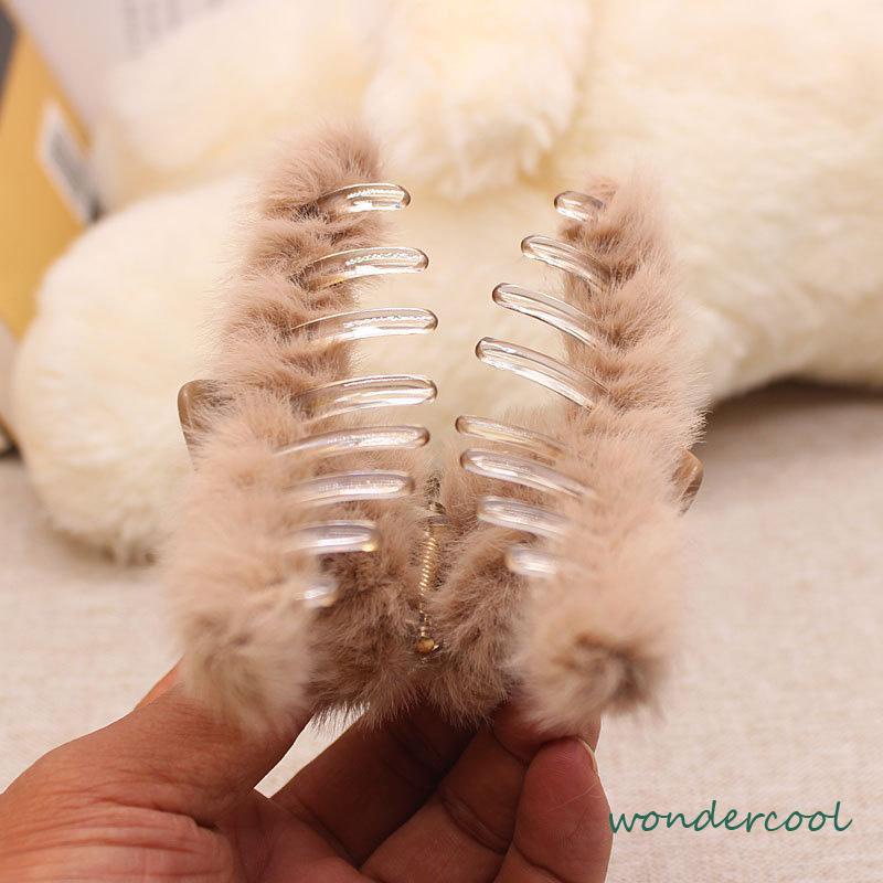Love Plush Hairpin Fashion Imitasi Kelinci Rambut Temperamen Curling Clip-Won