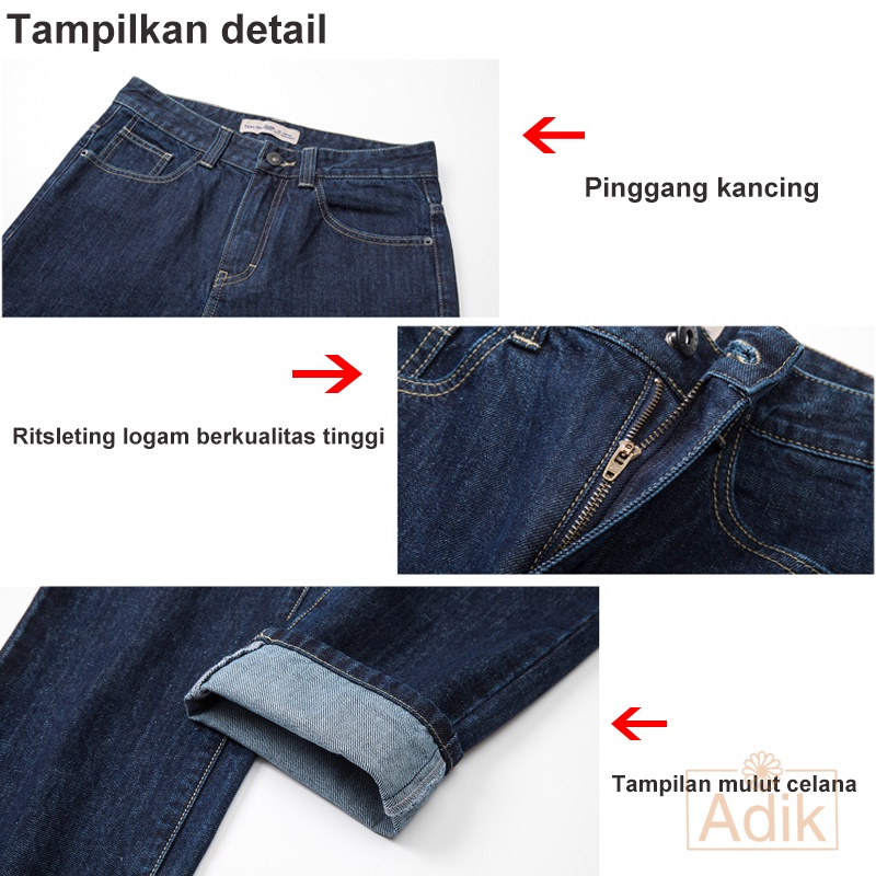 Celana jeans pria panjang denim pensil Standar reguler jins slim fit straight bahan bagus Dewasa Slimfit Denim Washed Celana Jeans Size 27-35