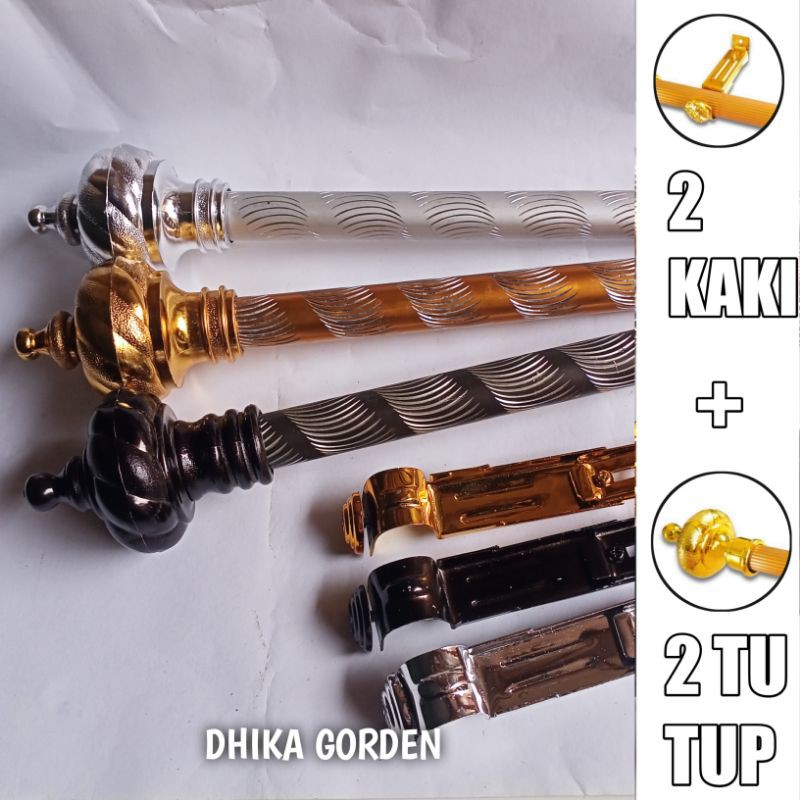 Besi Gorden full set ||Batang Gorden ||Tiang gorden motif uril polos garis