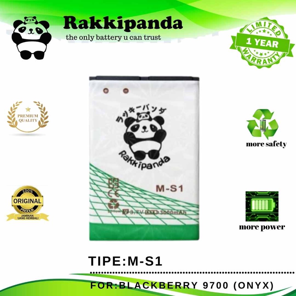 (R/K)- RakkiPanda - MS1 Blackberry 9700 ONYX Batre Batrai Baterai