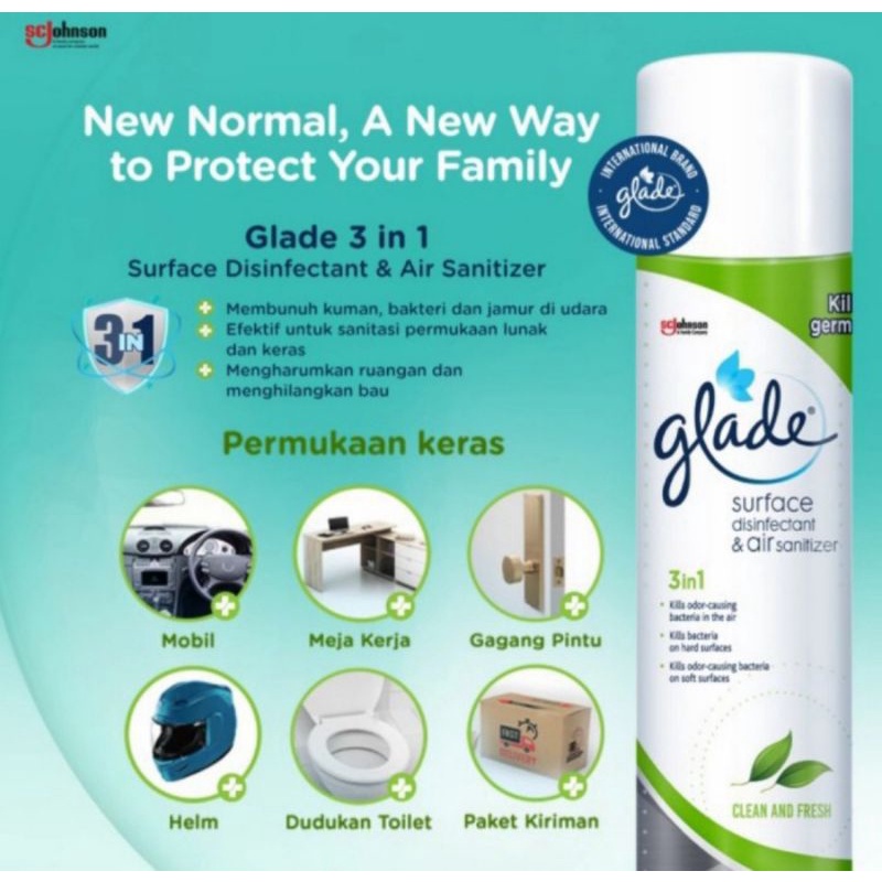 GLADE SURFACE DISINFECTANT &amp; AIR SANTIZER CLEAN AND FRESH