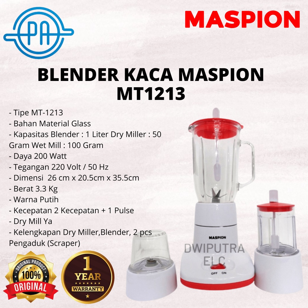 BLENDER KACA MASPION MT1213 MT 1213 GLASS