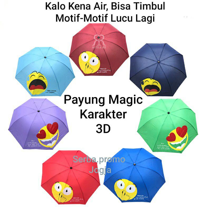 (Free Ongkir) Payung Magic / Payung Ajaib 3D / Payung berubah warna / Magic Umbrella