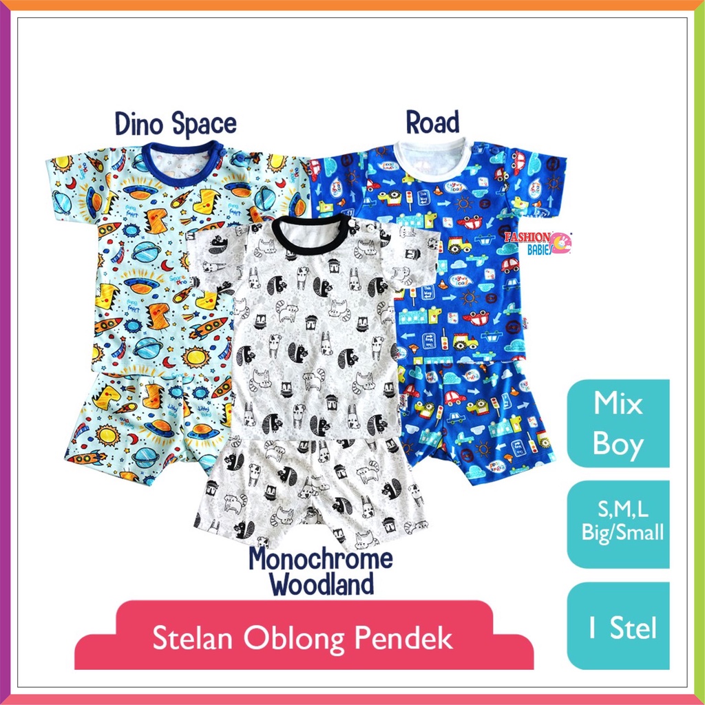 LIBBY PRINT MOTIF SETELAN PENDEK OBLONG | MIX BOY GIRL HAPPY FOREST CARNIVAL ISLAND | LIBBY BABY S M L ❤ Fashionbabies ❤