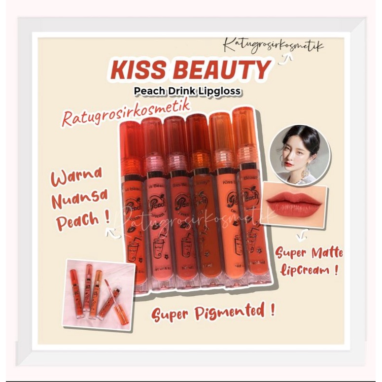 [PER 6 PCS] LIP GLOSS / LIPGLOSS KISS BEAUTY PEACH MATTE NO.70082-03