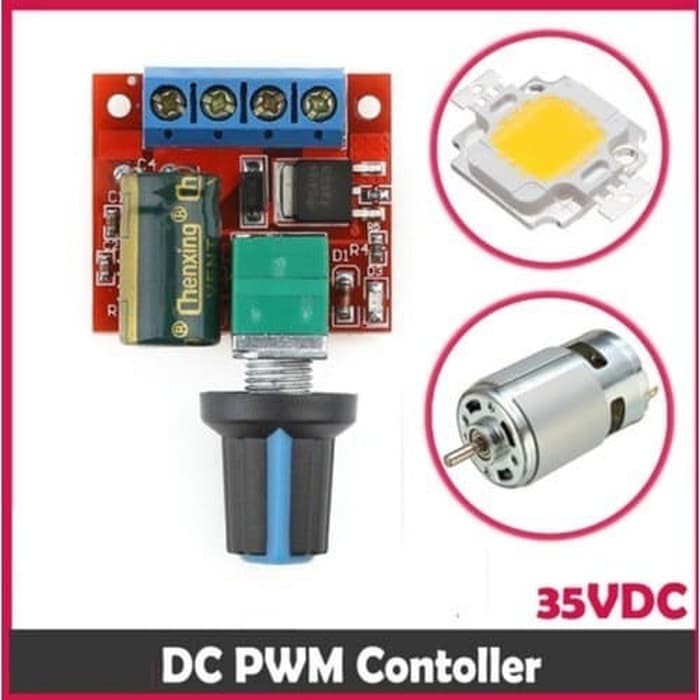 Dimmer 90W PWM Voltage 4.5-35V 5A Regulator Controller Motor Speed LED Kipas Fan Motor DC Robotik 90 Watt