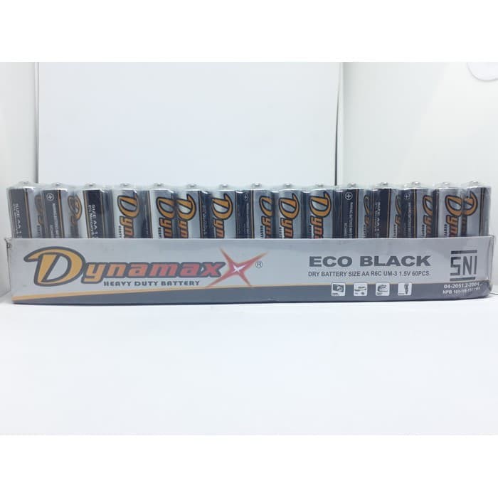 Dynamax  Baterai Batrai Baterry Power AA A2 Abu Eco Black 1.5 Volt Remote TV AC JAM