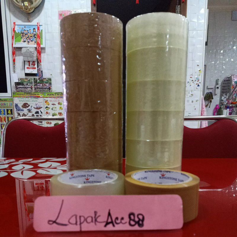 

Lakban Bening & Coklat 45mm x 90 Kingston berkualitas