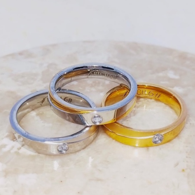 Cincin Titanium Zircon DF103