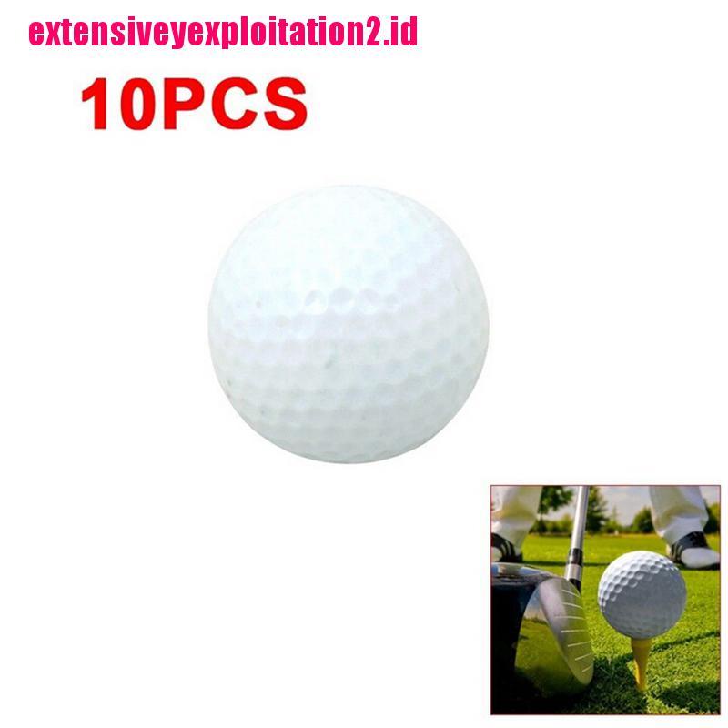 &lt; E2id &amp; &gt; 10pcs Bola golf Bahan Spons Warna Putih Untuk Latihan indoor / outdoor