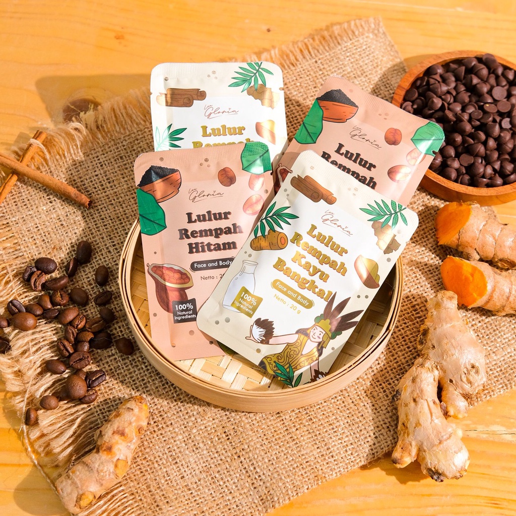[BPOM] LEA GLORIA LULUR REMPAH HITAM / LULUR REMPAH KAYU BANGKAL BY LEA / LULUR TRADITIONAL ORGANIK 