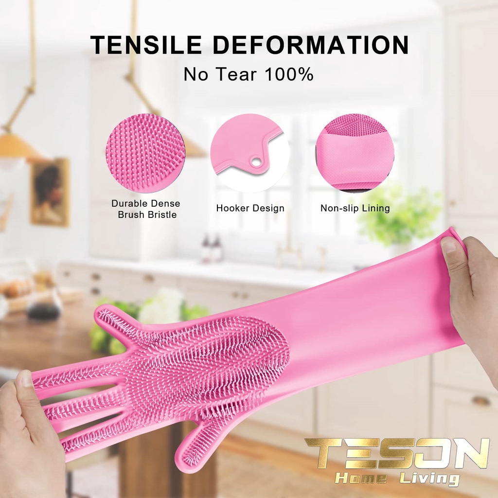 #TERMURAH!!! [Type TERBAL 165gG] Sarung Tangan Cuci Piring Silikon/Cleaning Gloves Anti Panas Oven Pembersih Alat Masak/SILIKON CUCI TANGAN SERBAGUNA/ SILICONE DISHWASHING GLOVES MAGIC