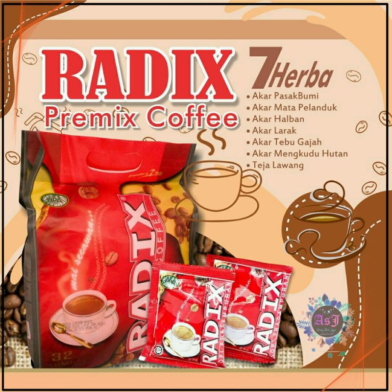 

Kopi Radix Pra Campuran Radix Coffee Premix HPA Malaysia 32 Sachet