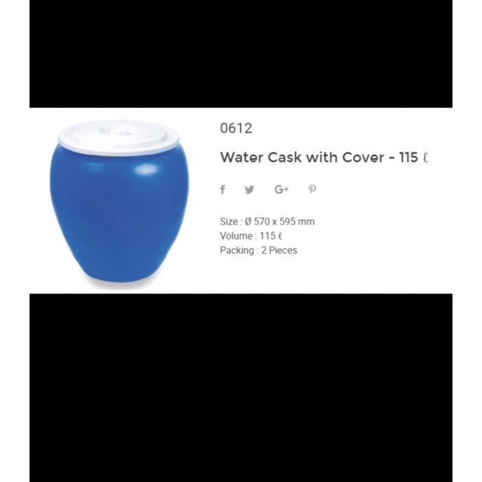 TONG GENTONG KENDI AIR PLASTIK 115 LITER CEMBUNG BULAT GREENLEAF