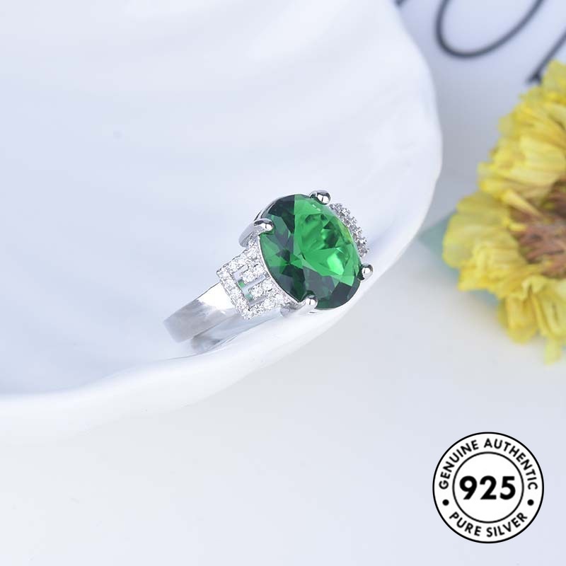 Cincin Sterling Silver 925 Dengan Batu Permata Warna Rose Gold Mewah Untuk Wanita