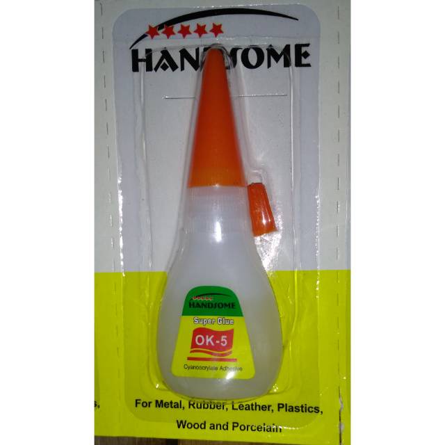 

Lem Handsome Super Glue OK-5 / LEM SERBAGUNA TETES CAIR KOREA BOTOL RENCENGAN 5 GRAM ( HANDSOME )