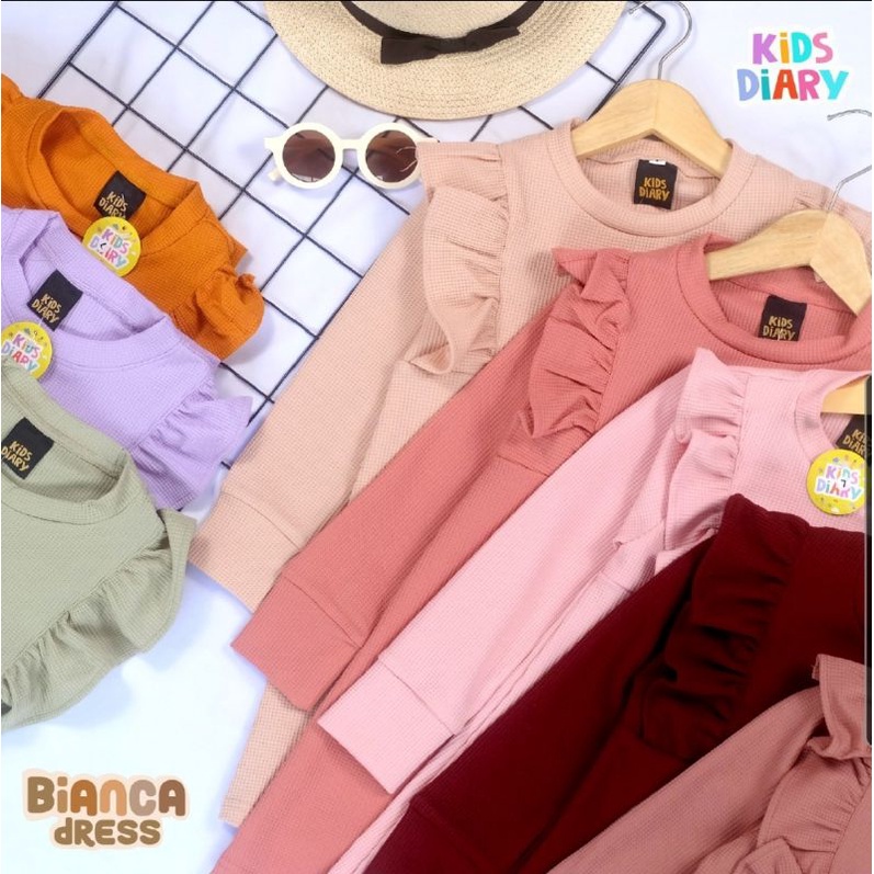 Kids Diary Plus - Bianca Dress waffle Anak Cewek 1-4 Tahun