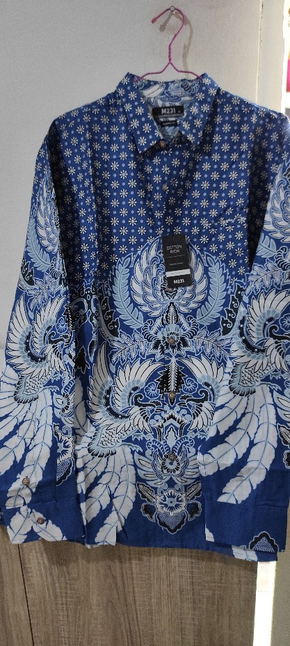 M231 Kemeja Pria Batik Panjang Biru 1742