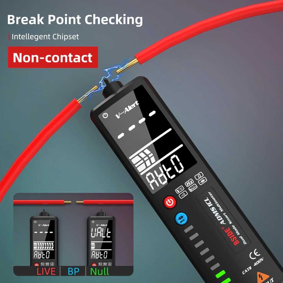 (BISA COD) RVOSTR BSIDE Voltage Indicator Tester Non contact AC 2.4 Inch LCD - ADMS1CL