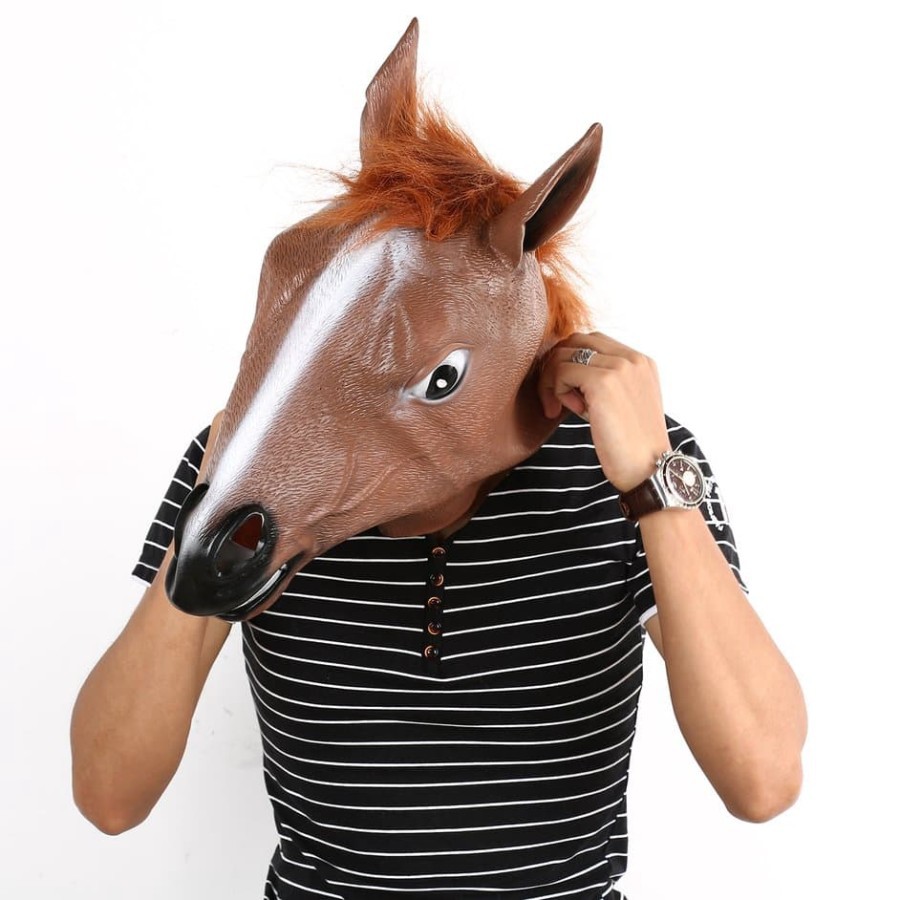 TOKU horse mask topeng kuda bahan latex halloween cosplay