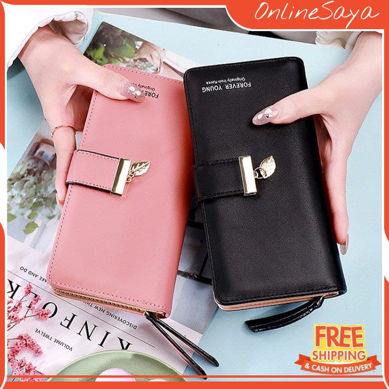 DOMPET PANJANG WANITA IMPORT KOREA KULIT PREMIUM MEWAH DAUN FASHION SCALY MURAH LIPAT WA093B5