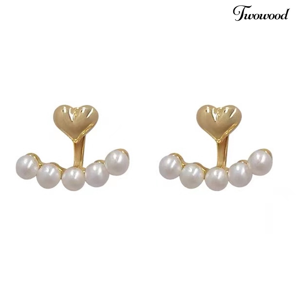 1 Pasang Anting Stud Mutiara Tiruan Bahan Alloy Untuk Aksesoris