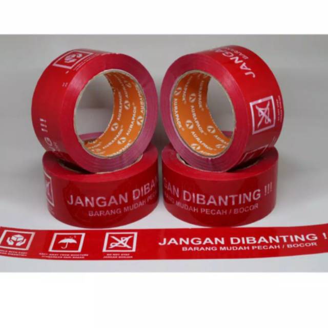 LAKBAN FRAGILE MERAH JANGAN DI BANTING 48MM X 100 YARD