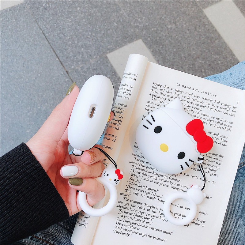 3d Kartun Lucu Hello Kitty AirPods Pro3 AirPods Pro Anti Jatuh Silikon Lembut Pro 3Case Headset Perlindungan Cover