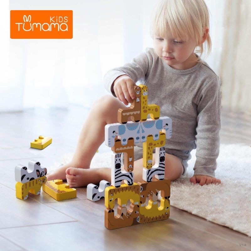Tumama Animal Stacking - Mainan Anak Blok Bangunan Susun