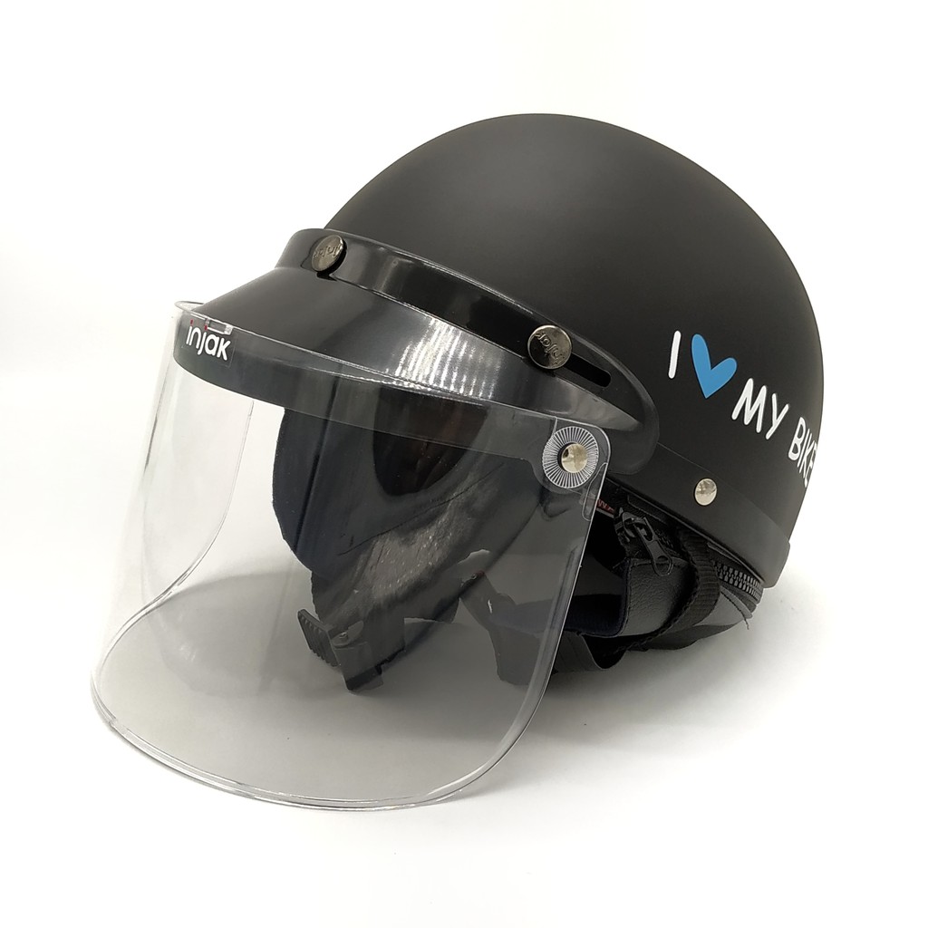 Helm Chips Premium + Kaca Flat Injak (Helm Retro/Helm Chip/Helm Vespa/Helm Classic/Helm Bogo)