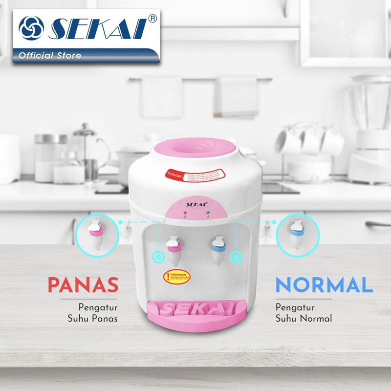 Sekai Dispenser Air Panas &amp; Normal WD 321 NH Led Lampu Malam 350 watt