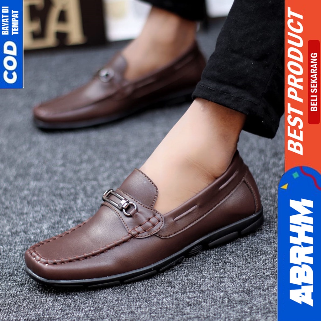 Sepatu Formal Kerja Pantofel Casual Hitam Pria Abrhm Tobi