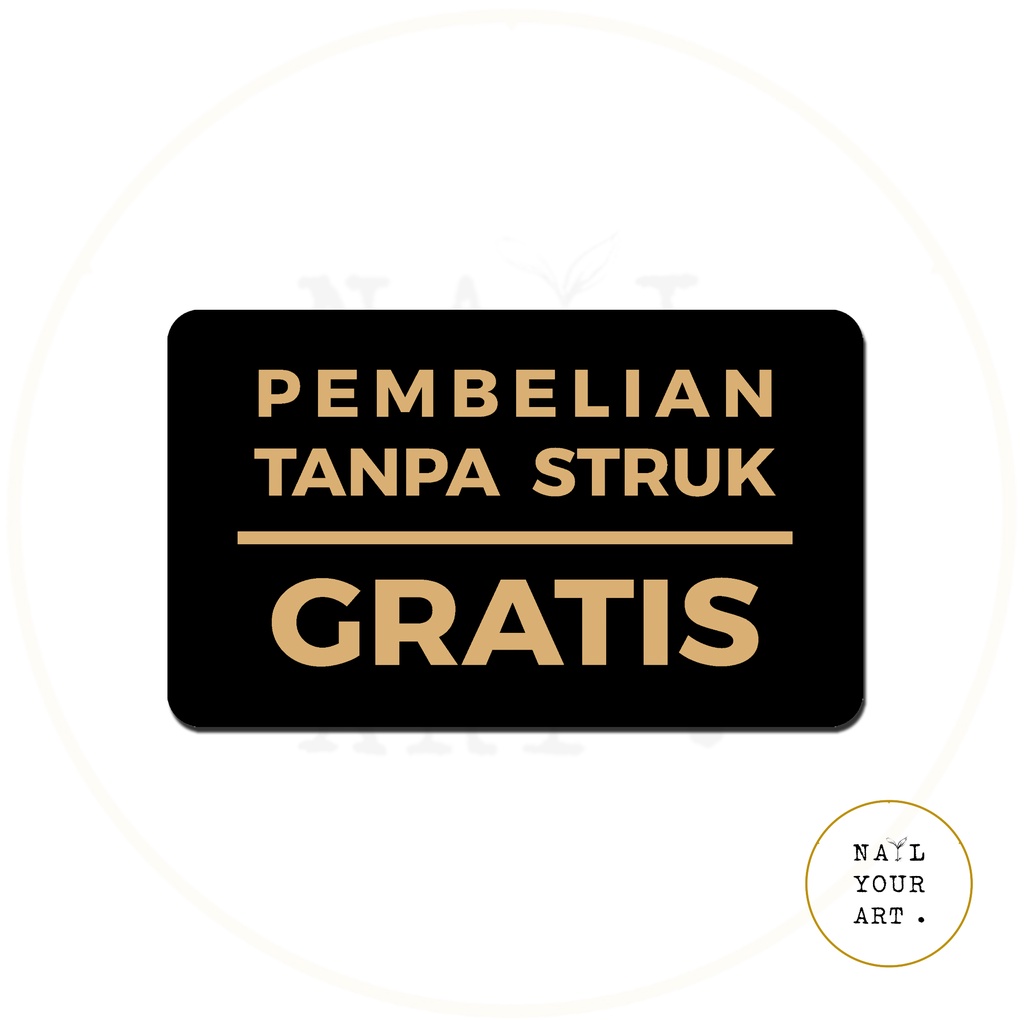 SIGNAGE TEMPEL - PEMBELIAN TANPA STRUK GRATIS - AKRILIK GOLD 20x12cm