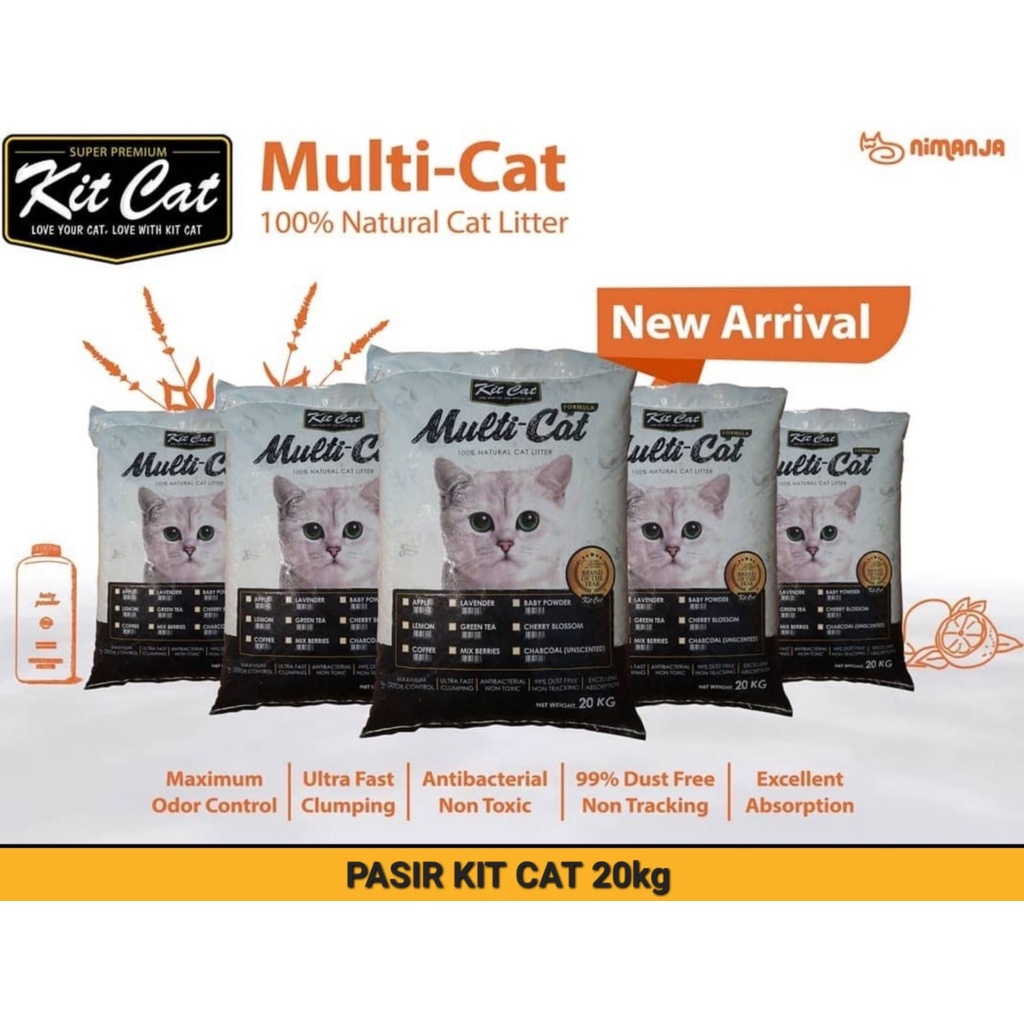 KIT CAT PASIR KUCING  20KG-MULTICAT