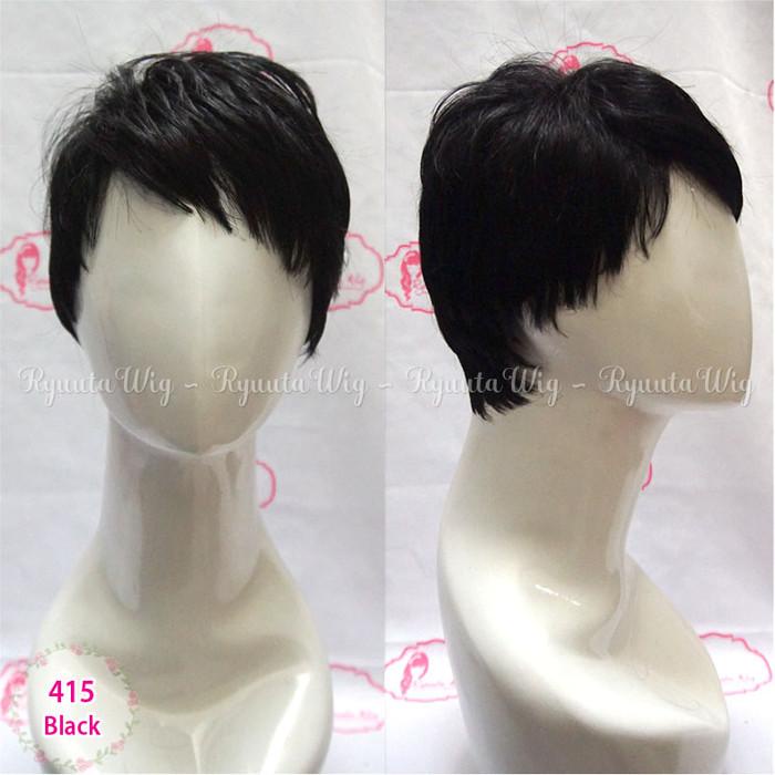 Wig Short Korean Style Ulzzang Boy Pendek Pria Cowo Cowok Black Brown