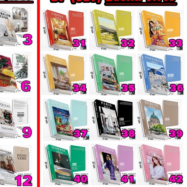 

Buku Palsu Pajangan Besar Tipis Mainan Set Warna Estetik Nordic / Dummy Book Decoration Aesthethic