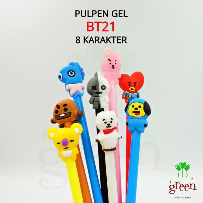 

AA100 PULPEN BT21 PULPEN BTS PULPEN KARAKTER GEL INK PEN BT21 ARMY
