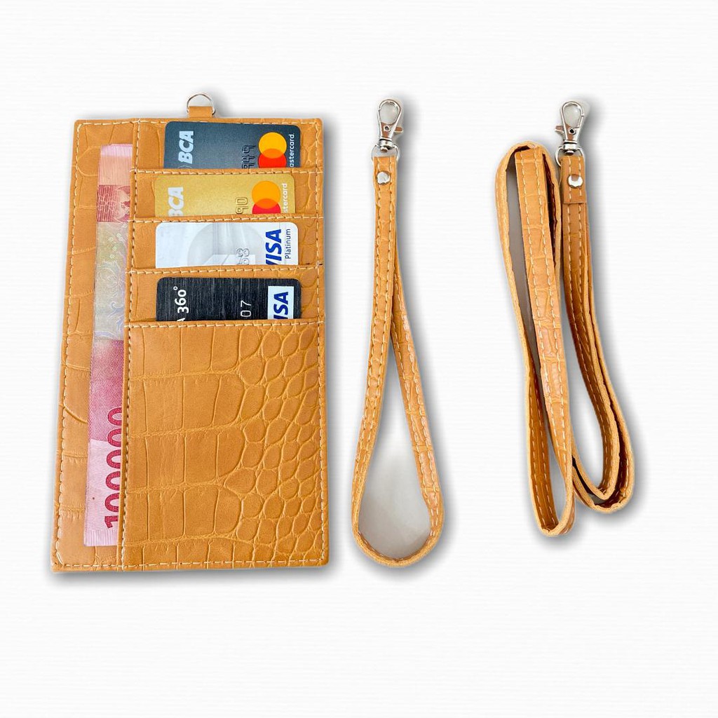 LUXTHER - PHONE WALLET EMBOSSED CROCO DOFF / ID CARD / NAME TAG / CARD HOLDER / DOMPET KARTU