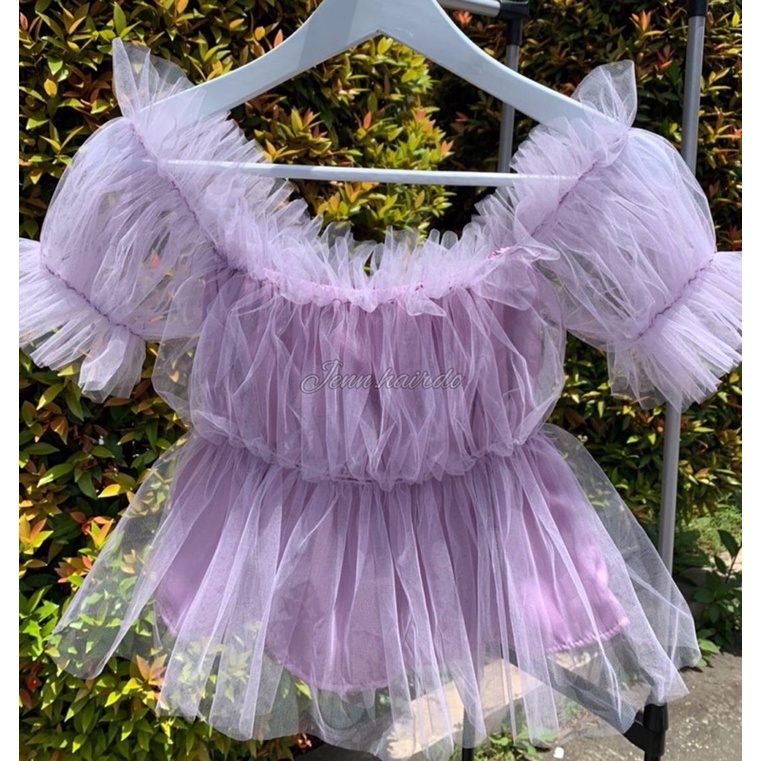 TOP TULE / ATASAN WANITA/ BAJU KOREA / KOREAN FASHION/RUFFLE MAKEUP/ RUFFLE TULE