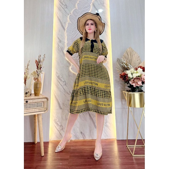 Daster viral kekinian rayon premium daster cibi jumbo busui cantik panjang warna biru kuning coklat dress wanita