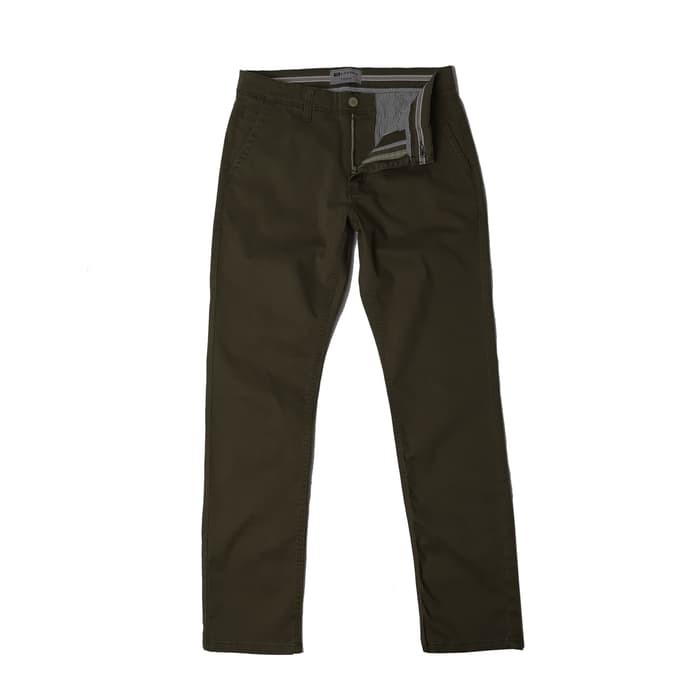 Celana LATOYA Saten Chino Slimfit Stretch ( Grey Olive / Olive )