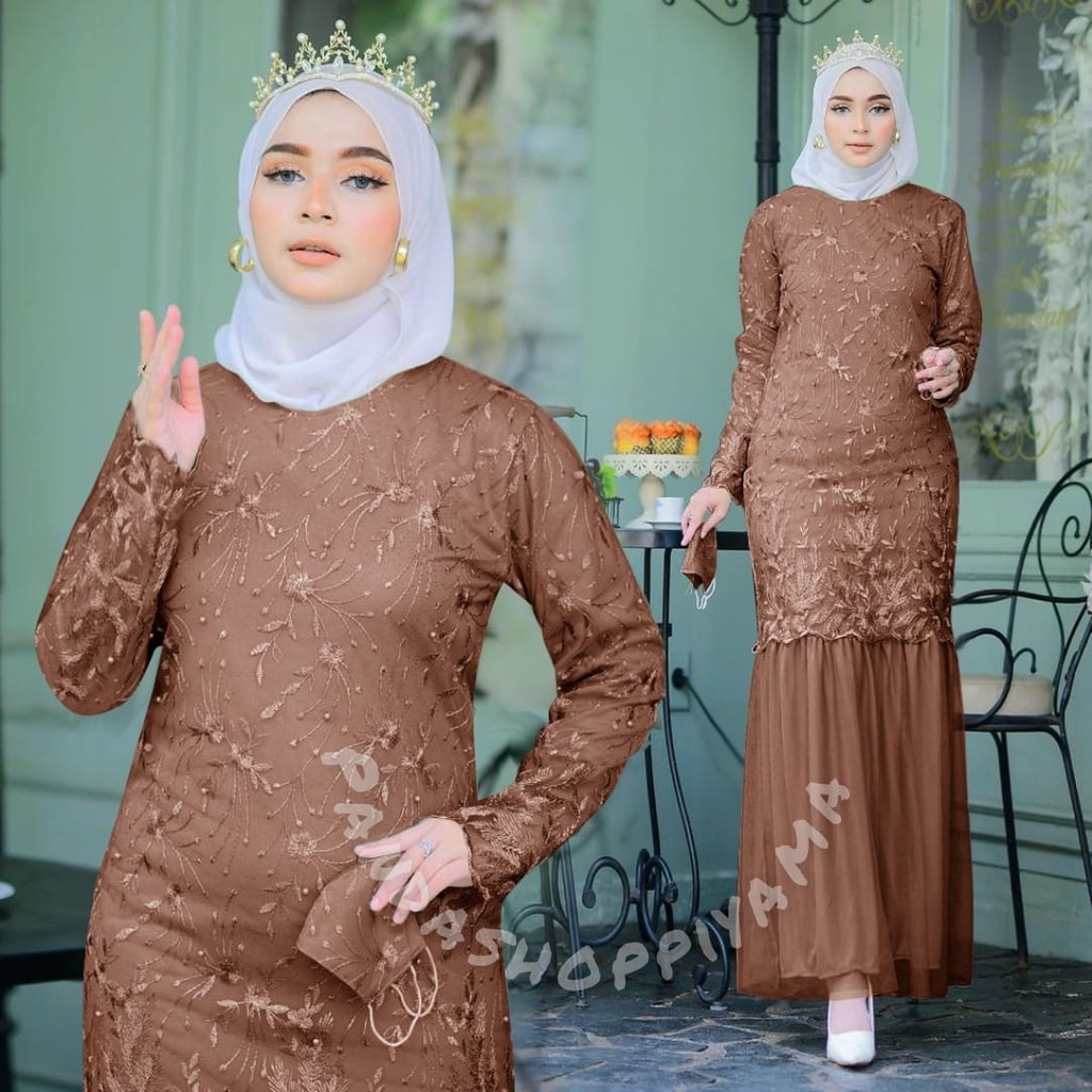 New Gamis ARISHA / Dress kondangan / Gamis Brukat / Baju Kondangan Wanita Size M L XL XXL / Baju Pesta Wanita / Gamis Remaja Seragam