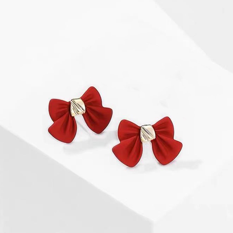 Anting Tusuk Gantung Desain Hatipita Merahberlian Imitasi Gaya Korea Untuk Wanita